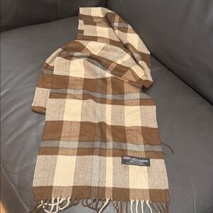 100% Cashmere Scarf, Brown and Cream Plaid
Unisex
